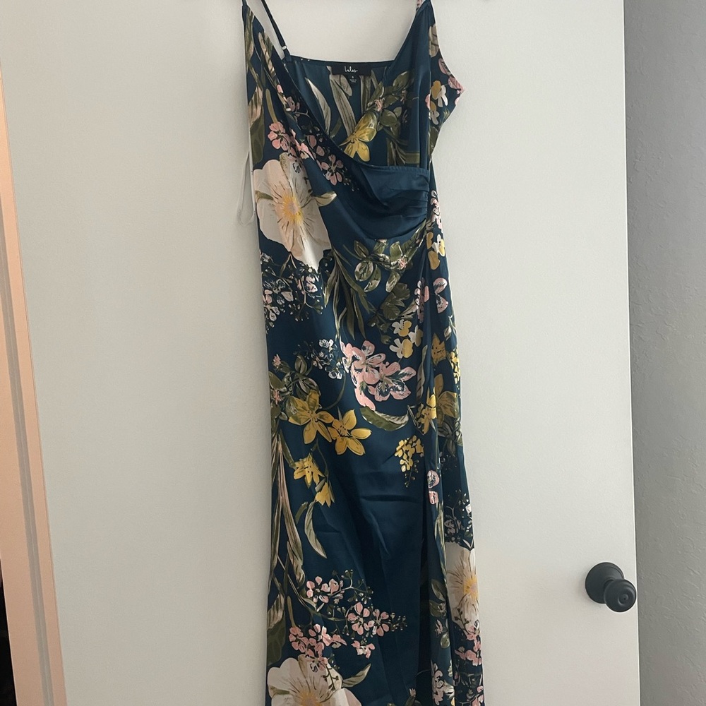 Lulu's Blue Slip Dress Spaghetti Strap Sleeveless Wedding
